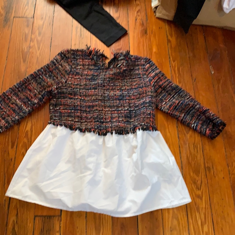 Zara basic collection mixed media tweed tunic. NWOT